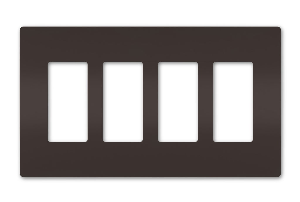 Legrand - RWP264 - Four-Gang Screwless Wall Plate - radiant - Brown