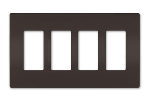 Legrand - RWP264 - Four-Gang Screwless Wall Plate - radiant - Brown
