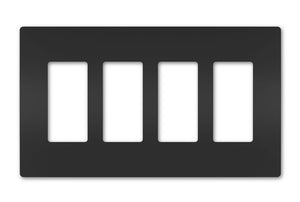 Legrand - RWP264BK - Four-Gang Screwless Wall Plate - radiant - Black