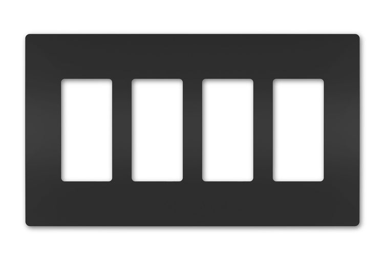 Legrand - RWP264BK - Four-Gang Screwless Wall Plate - radiant - Black
