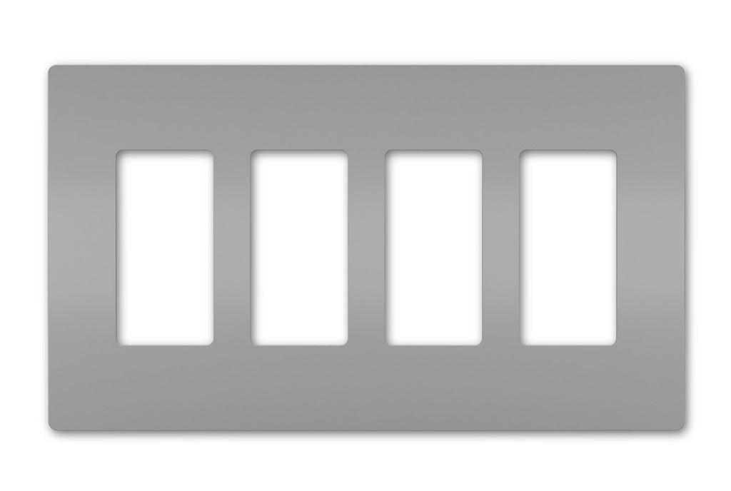 Legrand - RWP264GRY - Four-Gang Screwless Wall Plate - radiant - Gray