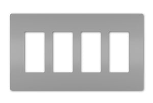 Legrand - RWP264GRY - Four-Gang Screwless Wall Plate - radiant - Gray