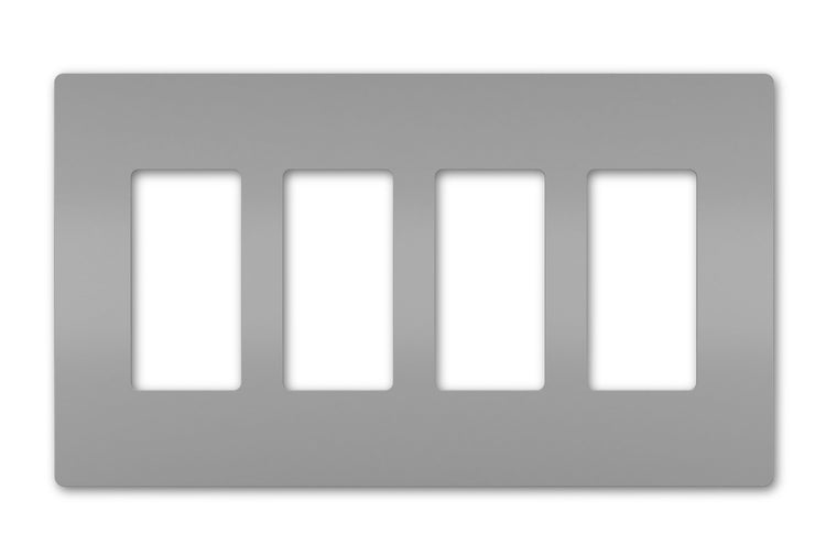 Legrand - RWP264GRY - Four-Gang Screwless Wall Plate - radiant - Gray