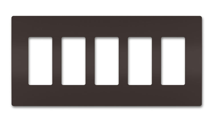 Legrand - RWP265 - Five-Gang Screwless Wall Plate - radiant - Brown