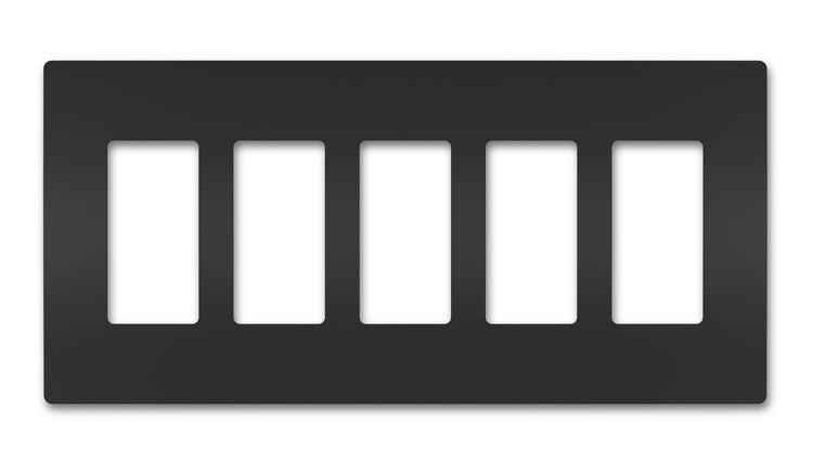 Legrand - RWP265BK - Five-Gang Screwless Wall Plate - radiant - Black
