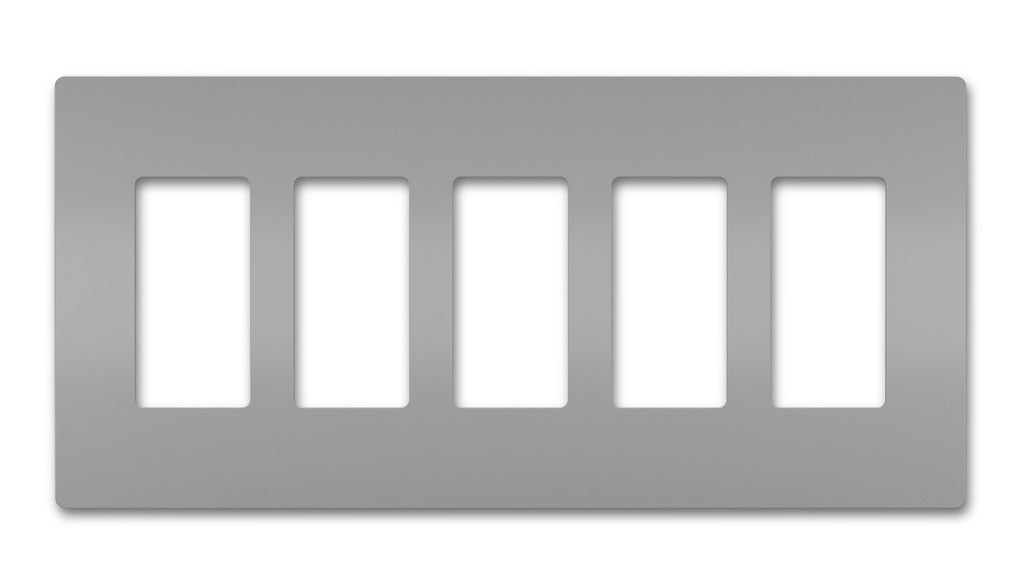Legrand - RWP265GRY - Five-Gang Screwless Wall Plate - radiant - Gray
