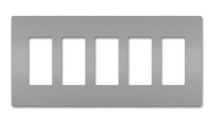 Legrand - RWP265GRY - Five-Gang Screwless Wall Plate - radiant - Gray