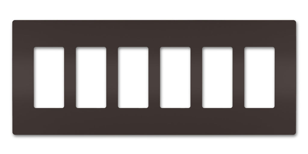Legrand - RWP266 - Six-Gang Screwless Wall Plate - radiant - Brown