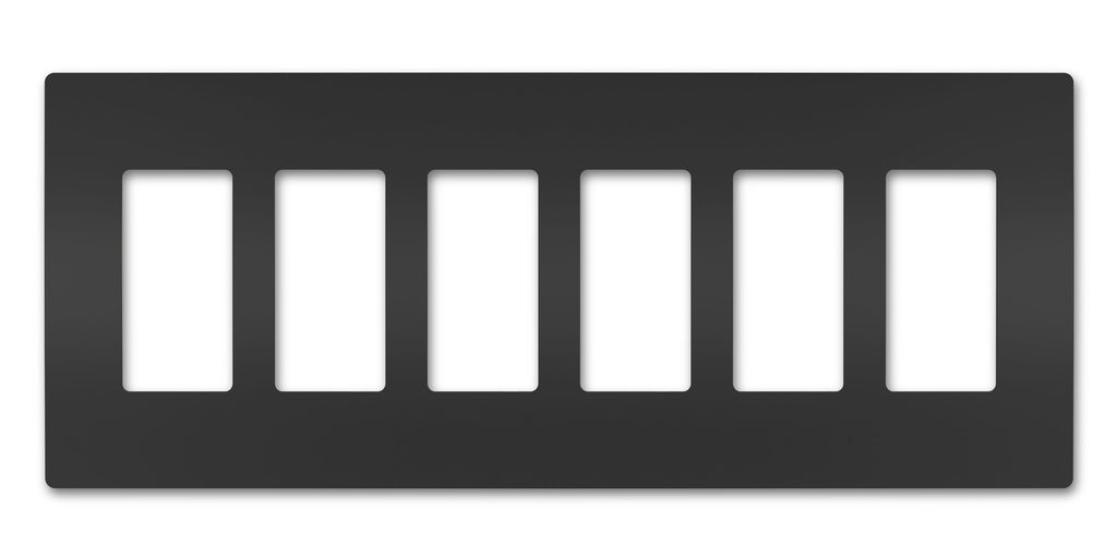 Legrand - RWP266BK - Six-Gang Screwless Wall Plate - radiant - Black
