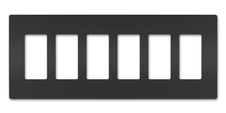 Legrand - RWP266BK - Six-Gang Screwless Wall Plate - radiant - Black