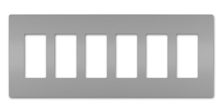 Legrand - RWP266GRY - Six-Gang Screwless Wall Plate - radiant - Gray