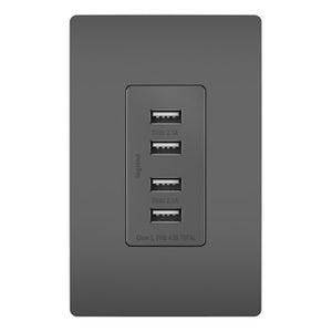Legrand - TM8USB4BKCC6 - Quad USB Charger - radiant - Black