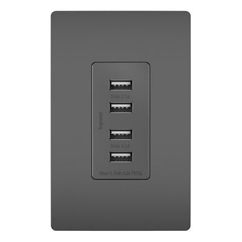Legrand - TM8USB4BKCC6 - Quad USB Charger - radiant - Black