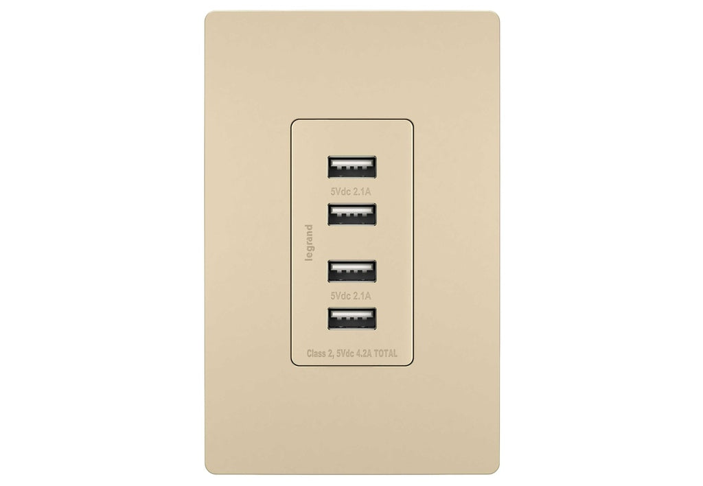 Legrand - TM8USB4ICC6 - Quad USB Charger - radiant - Ivory