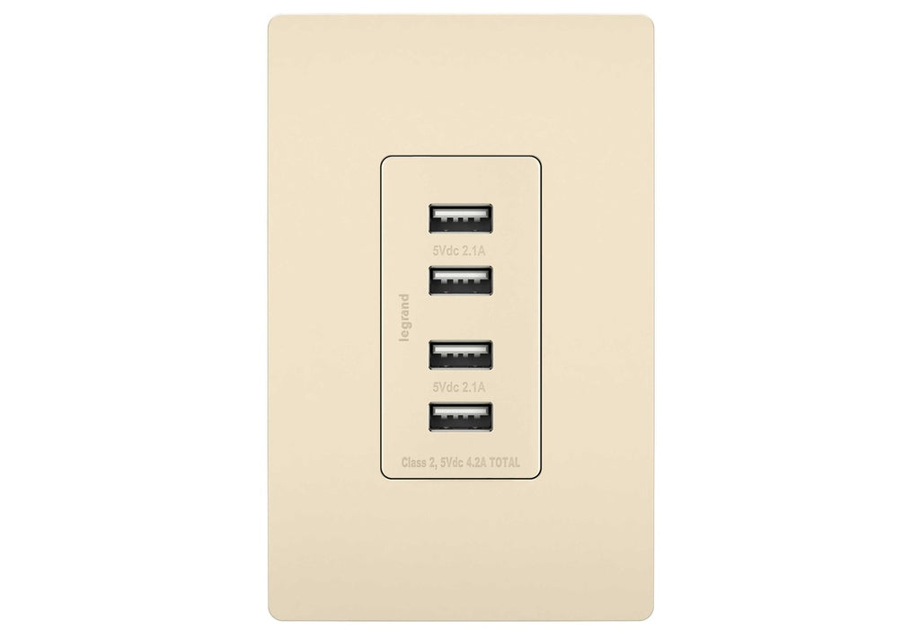 Legrand - TM8USB4LACC6 - Quad USB Charger - radiant - Light Almond