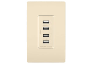 Legrand - TM8USB4LACC6 - Quad USB Charger - radiant - Light Almond