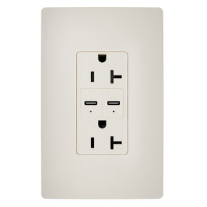 Legrand - TR20USBPD65LA - 65W Commercial USB Outlet, Type C, 20A, Tamper-Resistant - radiant - Light Almond