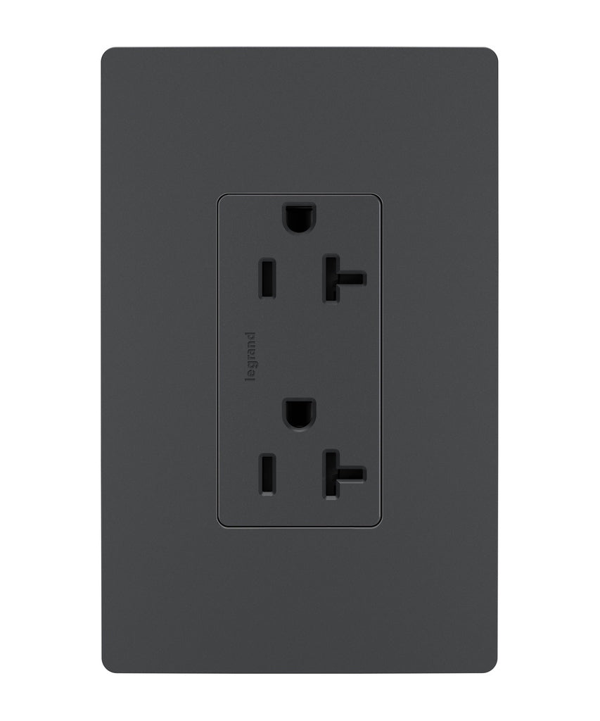 Legrand - TR26352RGCC6 - Spec Grade 20A Tamper-Resistant Receptacle - radiant - Graphite
