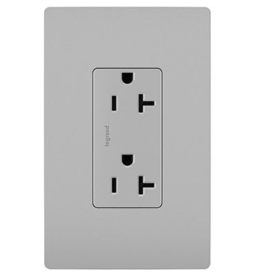 Legrand - TR26352RGRY - Spec Grade 20A Tamper-Resistant Receptacle - radiant - Gray
