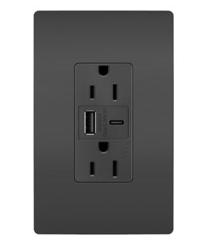 Legrand - WRR26USBAC6BK - Outdoor Ultra-Fast USB Outlet - radiant - Black