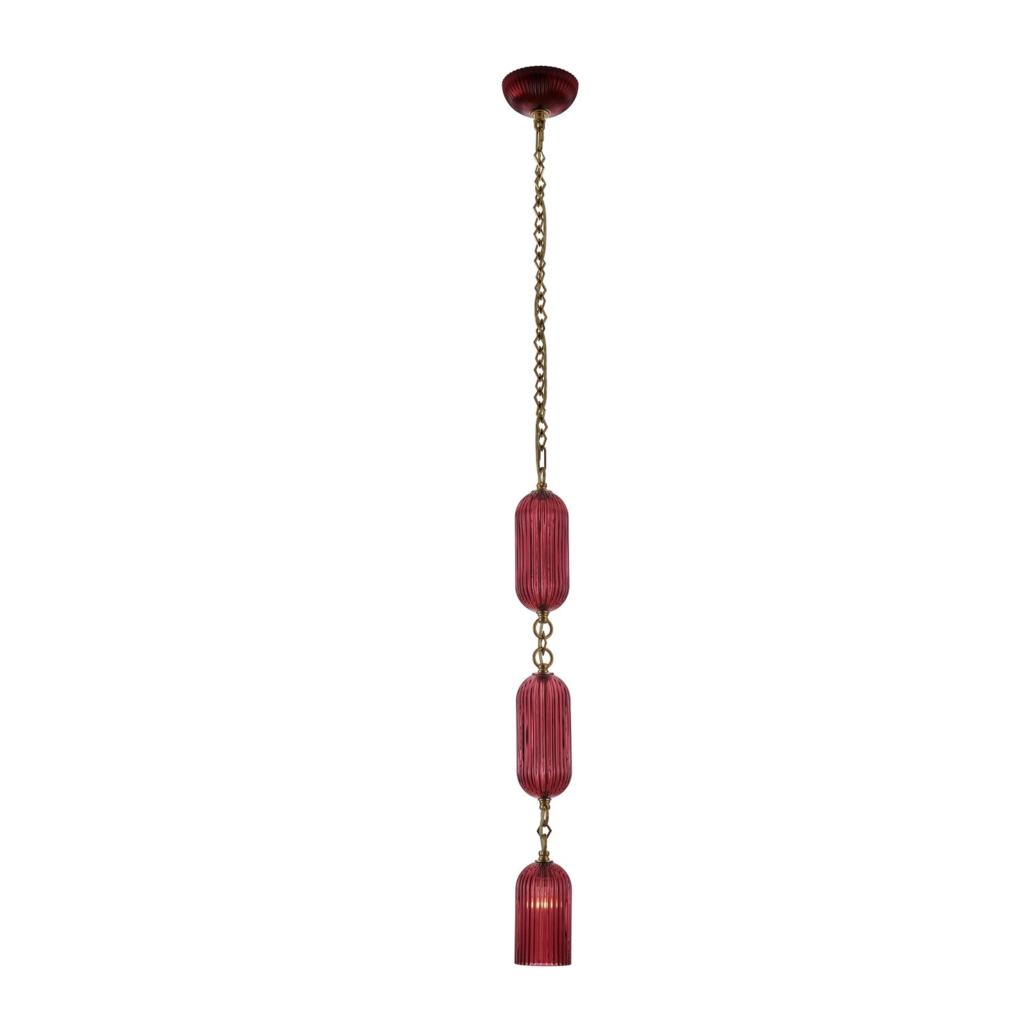Kalco - 519611STB/MGNT - One Light Pendant - Verde - Satin Brass