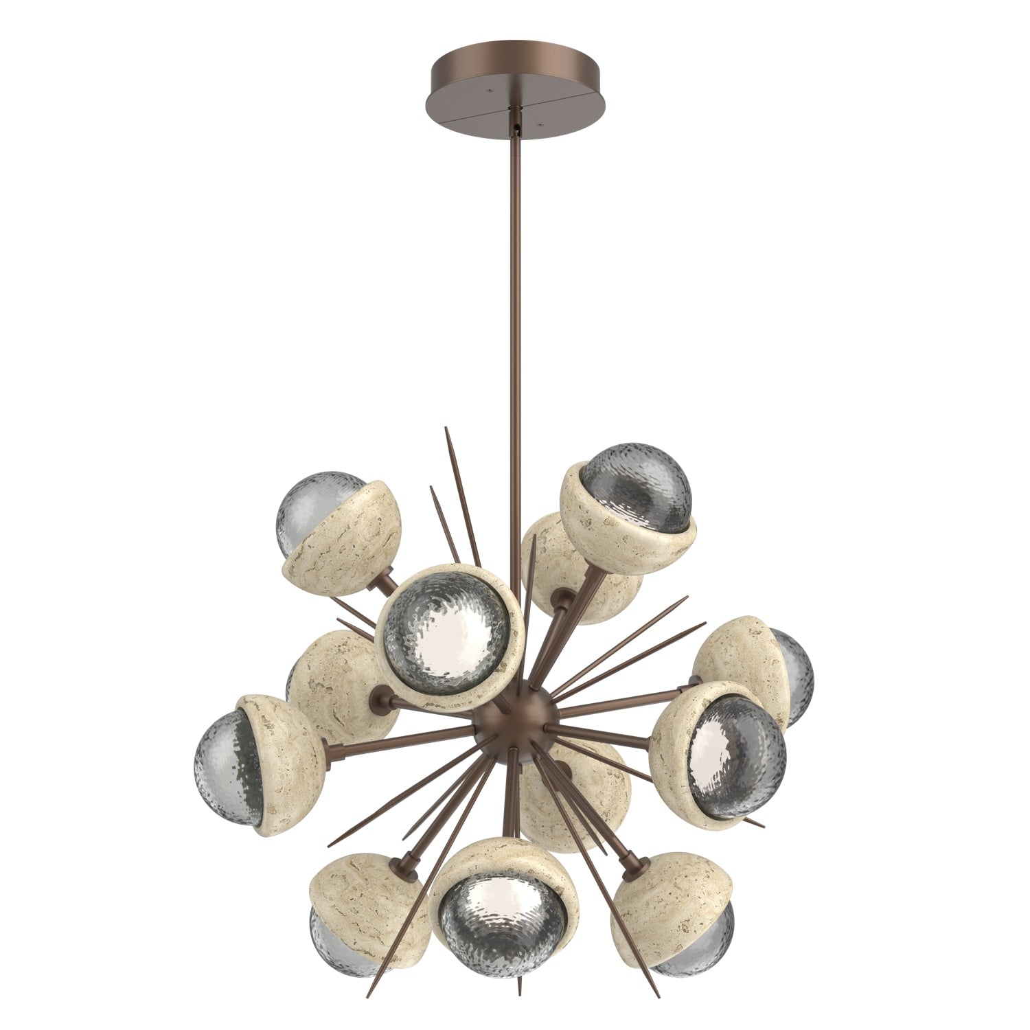 Hammerton Studio - CHB0093-0A-BB-S-001-L3-TR - LED Chandelier - Cabochon - Burnished Bronze