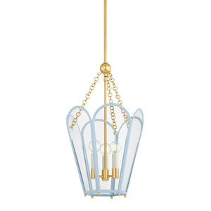 Mitzi - H1132703-AGB/SAO - Three Light Lantern - Clarisse - Aged Brass