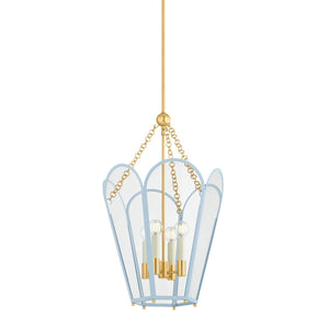 Mitzi - H1132704-AGB/SAO - Four Light Lantern - Clarisse - Aged Brass