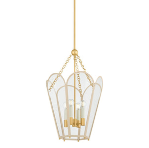Mitzi - H1132704-AGB/SBQ - Four Light Lantern - Clarisse - Aged Brass