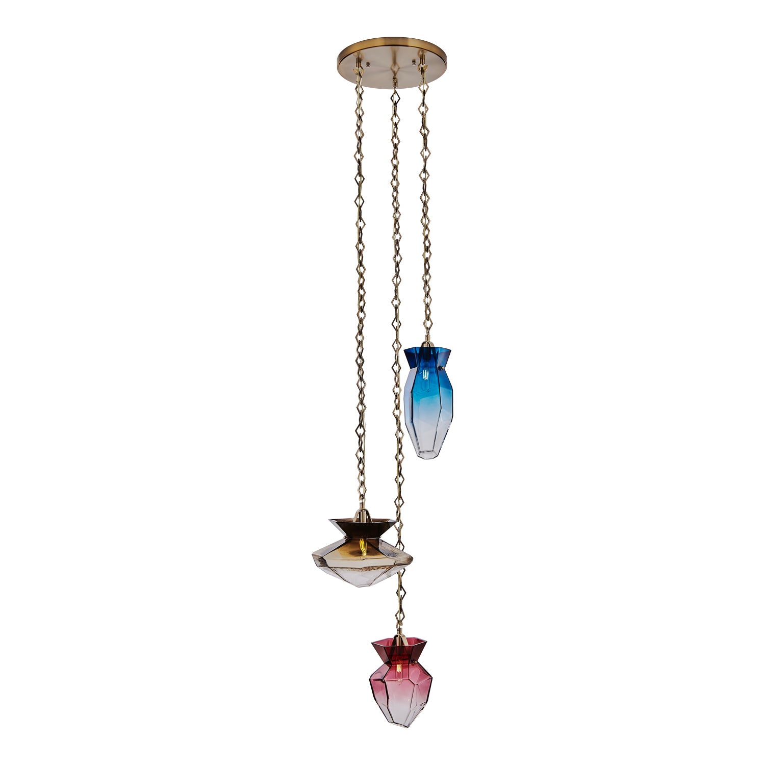 Kalco - 528351WB - Three Light Chandelier - Bolsa - Winter Brass