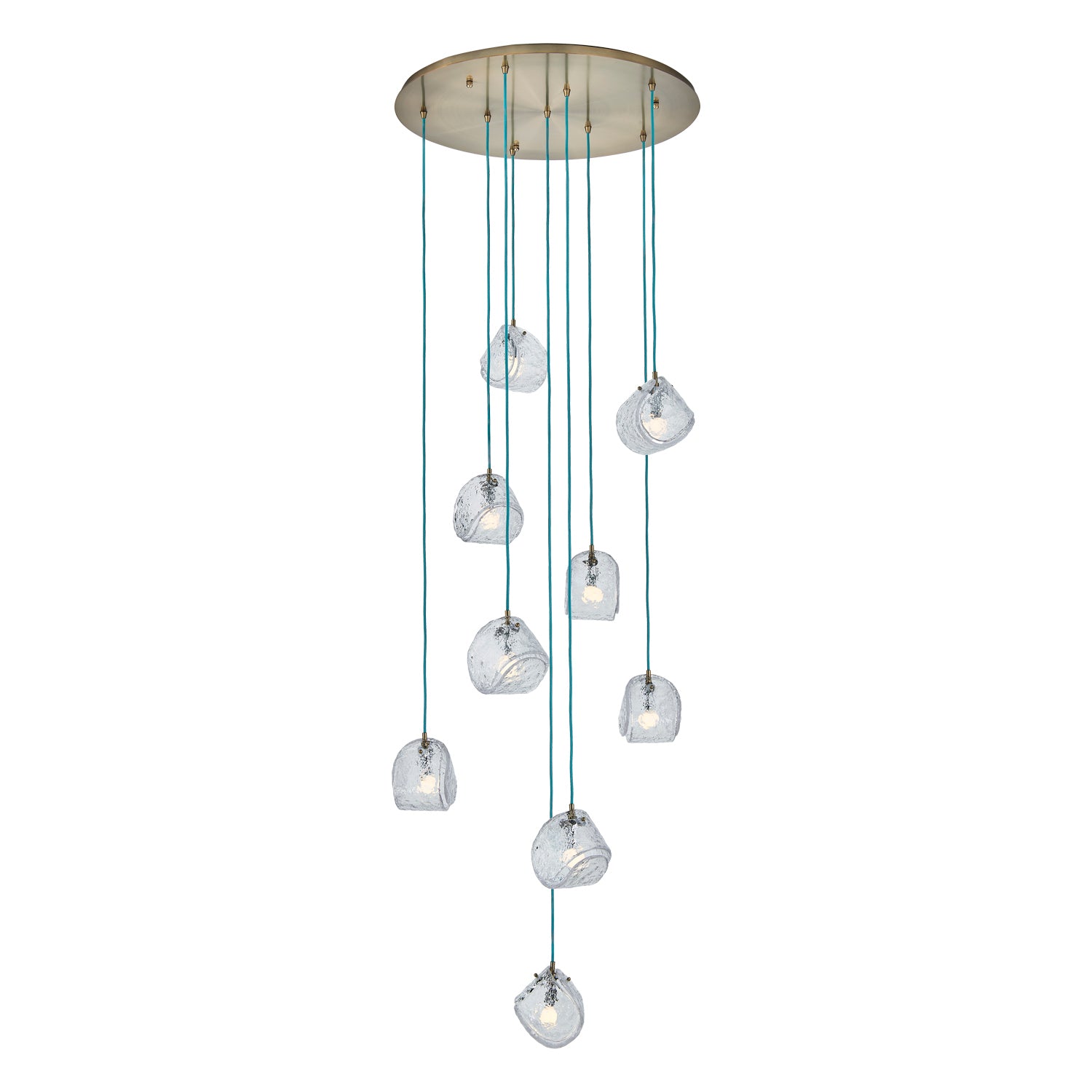 Kalco - 529553WB - Nine Light Chandelier - Pallina - Winter Brass