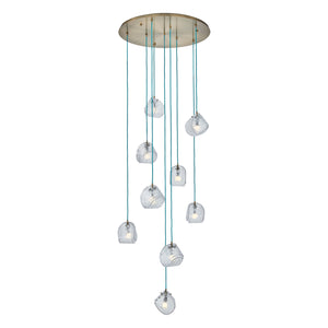 Kalco - 529553WB - Nine Light Chandelier - Pallina - Winter Brass