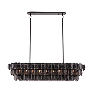 Kalco - 524661BN - Nine Light Linear Pendant - Uroko - Black Nickel