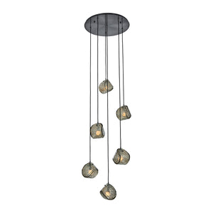 Kalco - 529552SBN - Six Light Chandelier - Pallina - Satin Black Nickel
