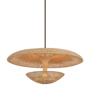 Troy Lighting - F6240-BRL - Three Light Pendant - Draco - Bronze Leaf