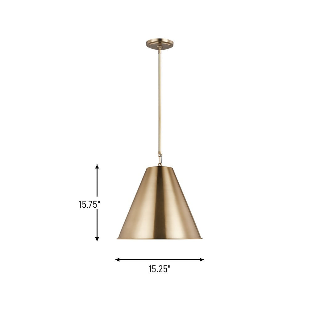 Visual Comfort Studio - 6585101-848 - One Light Pendant - Gordon - Satin Brass