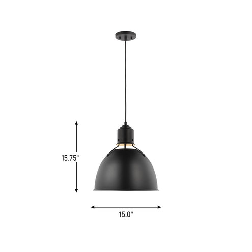 Visual Comfort Studio - 6680301-112 - One Light Pendant - Huey - Midnight Black