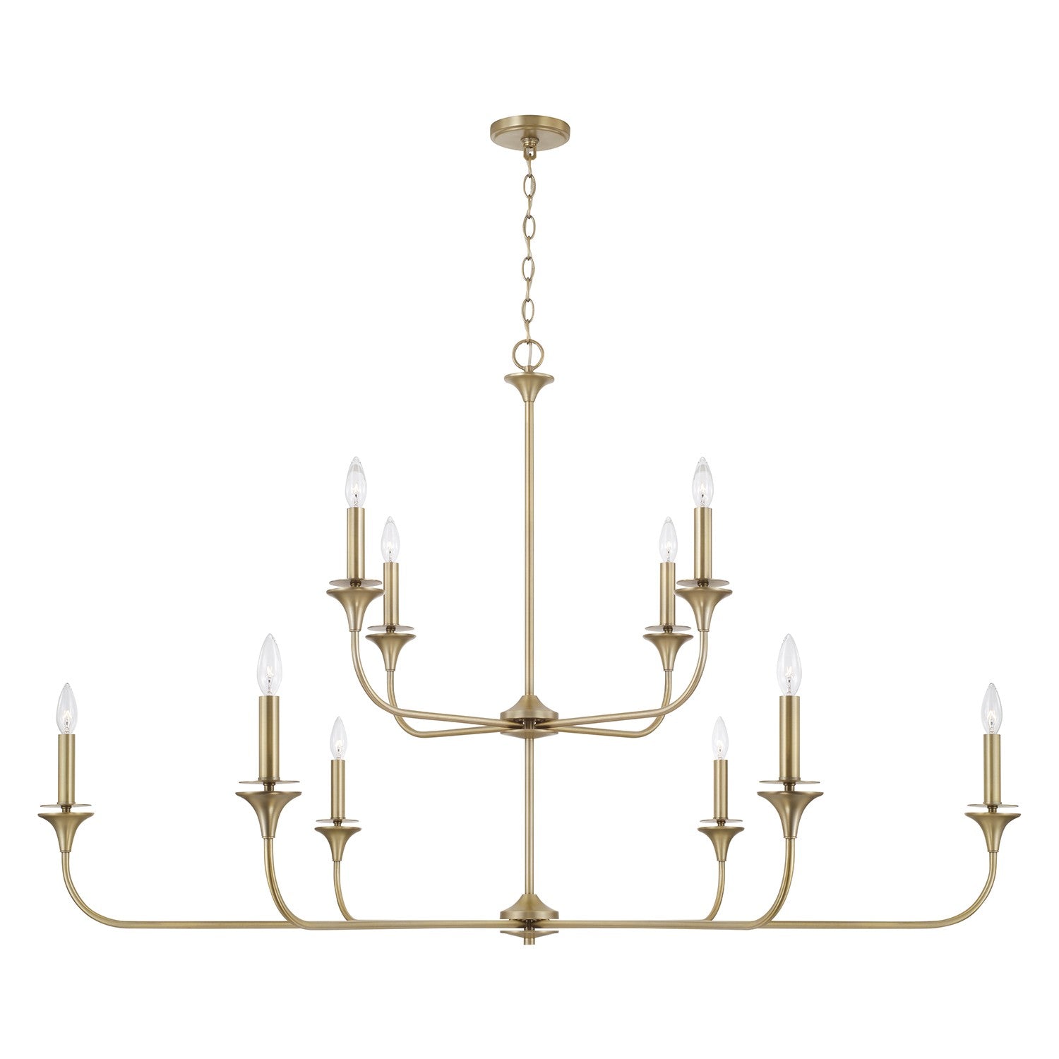 Capital Lighting - 448901AD - Ten Light Chandelier - Presley - Aged Brass