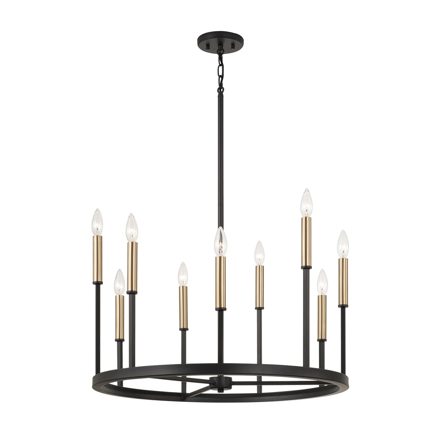 Capital Lighting - 458381ER - Nine Light Chandelier - Davis - Espresso and Brass