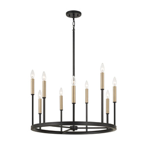 Capital Lighting - 458381ER - Nine Light Chandelier - Davis - Espresso and Brass