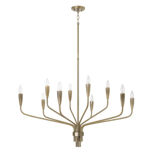 Capital Lighting - 460401ANB - Ten Light Chandelier - Palmer - Antiqued Brass