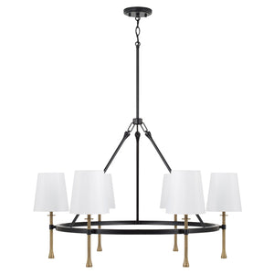 Capital Lighting - 460761MBG-717 - Six Light Chandelier - Hollis - Matte Black with Hammered Gold