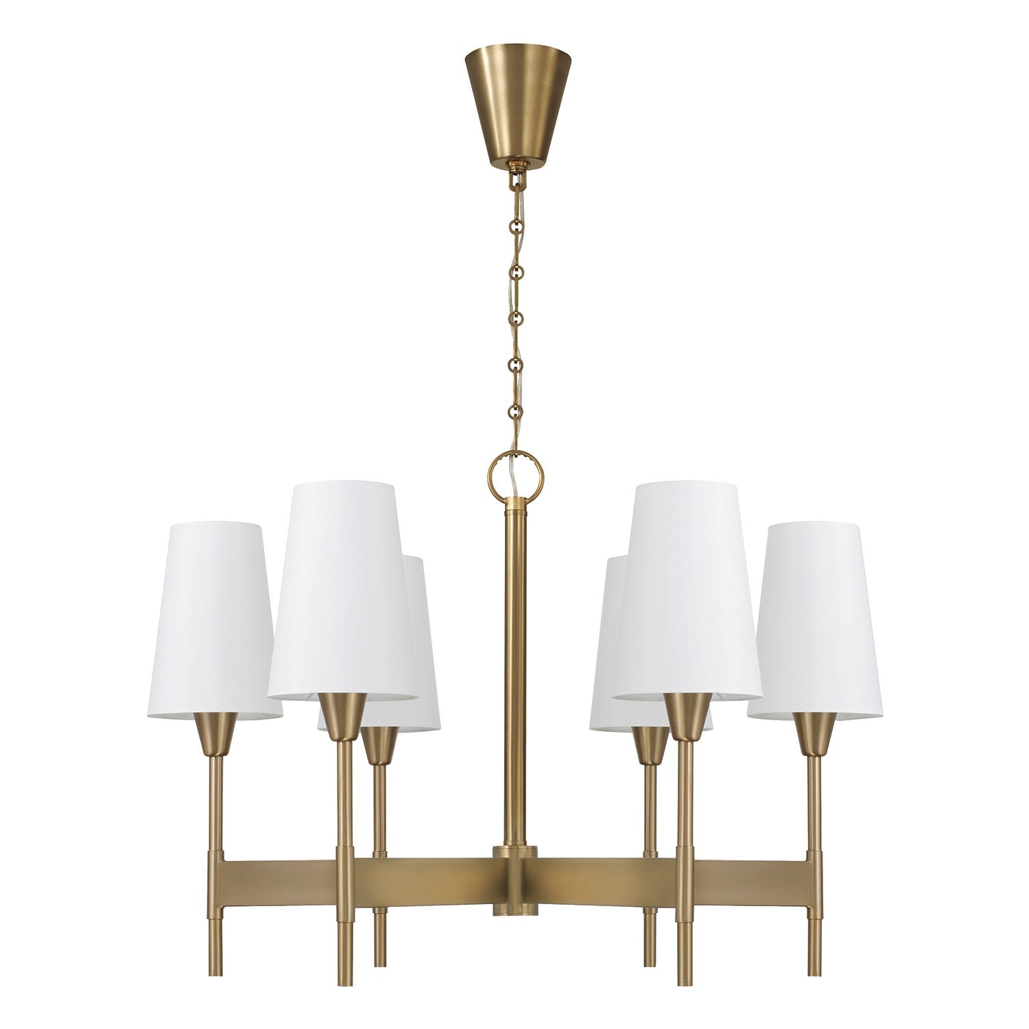 Capital Lighting - 460861AD-718 - Six Light Chandelier - Leland - Aged Brass
