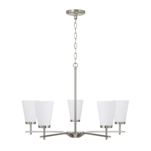 Capital Lighting - 461051BN-660 - Five Light Chandelier - Drake - Brushed Nickel