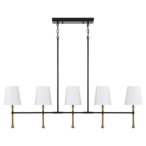 Capital Lighting - 860751MBG-717 - Five Light Island Pendant - Hollis - Matte Black with Hammered Gold