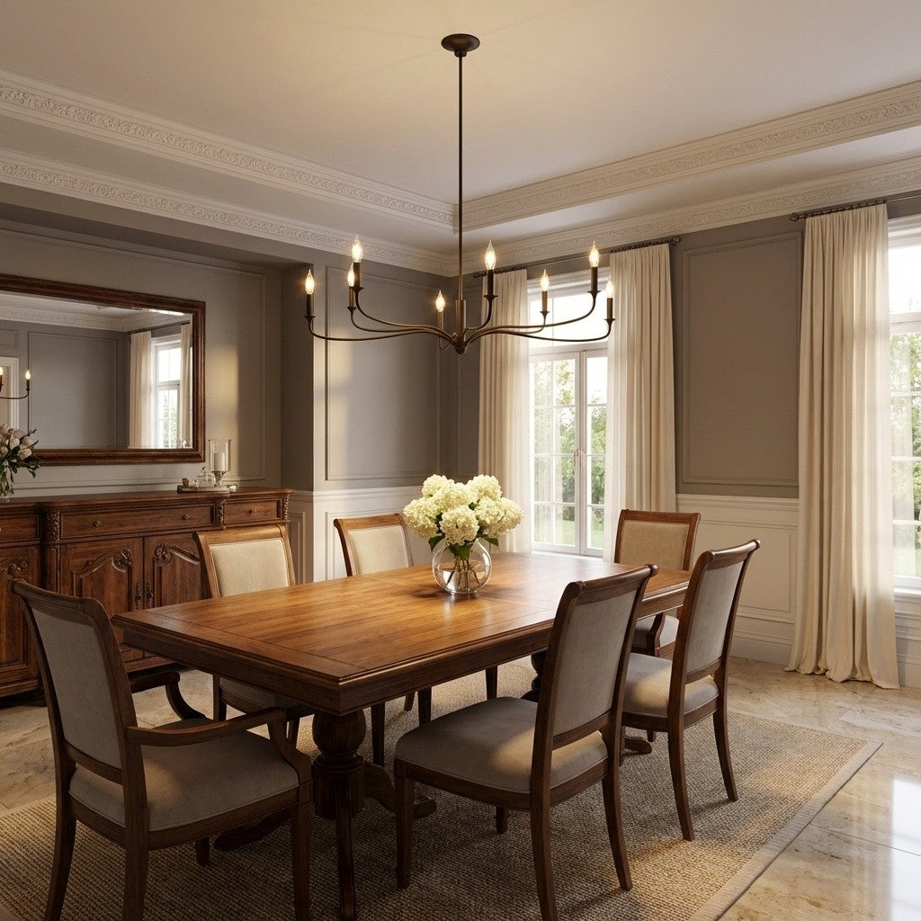 Visual Comfort Studio - AC1218AI - Eight Light Chandelier - Chatsworth - Aged Iron | Aged Iron