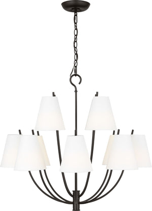 Visual Comfort Studio - CC18312AI - 12 Light Chandelier - Marina - Aged Iron | Aged Iron