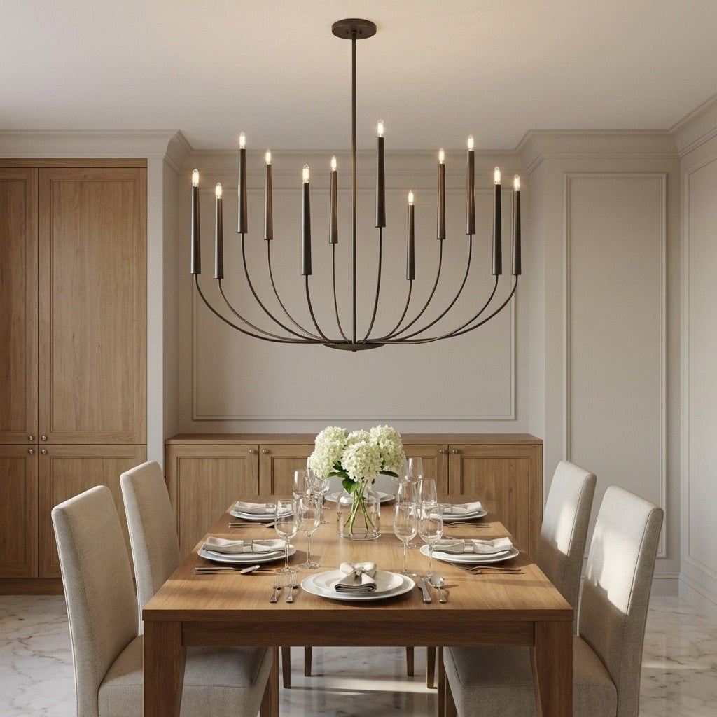 Visual Comfort Studio - EC11812AI - 12 Light Chandelier - Lois - Aged Iron | Aged Iron