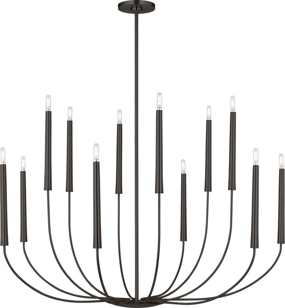 Visual Comfort Studio - EC11812AI - 12 Light Chandelier - Lois - Aged Iron | Aged Iron