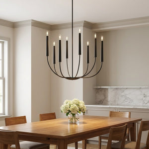 Visual Comfort Studio - EC1198AI - Eight Light Chandelier - Lois - Aged Iron | Aged Iron